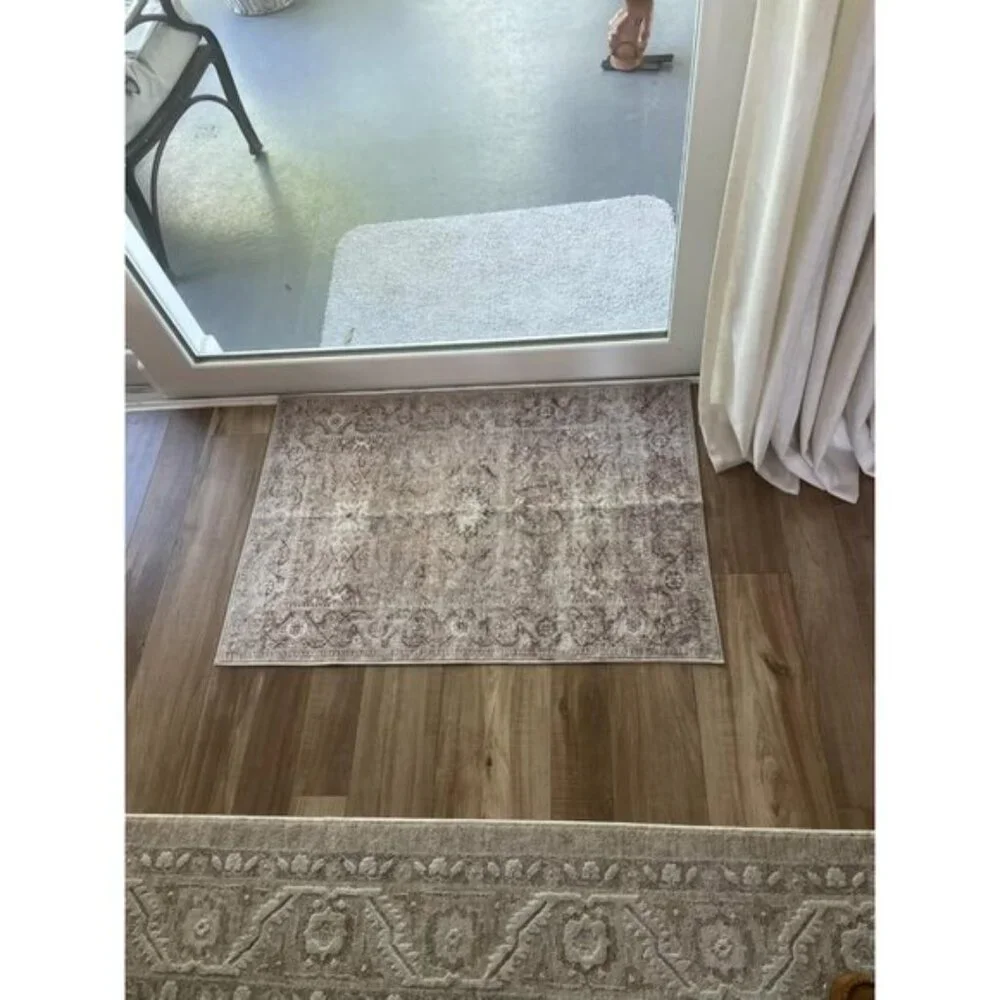 New 5x7 Boho Washable Area Rug, Vintage Tribal Non-Slip Soft Carpet for Home